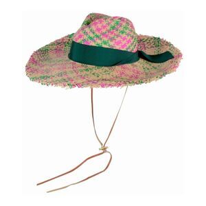 Sensi Studio Women's Pareado Frayed Extra Long Brim Panama Hat In Pine Pink